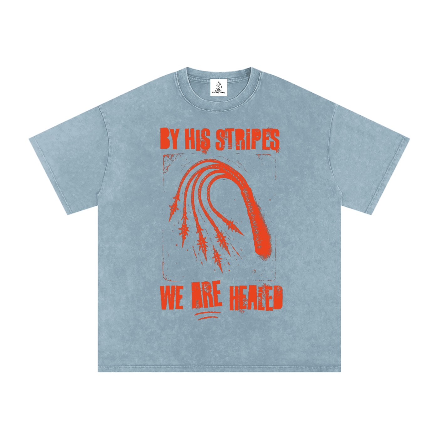 By His Stripes (Snow Washed)  Relaxed Fit T Shirt