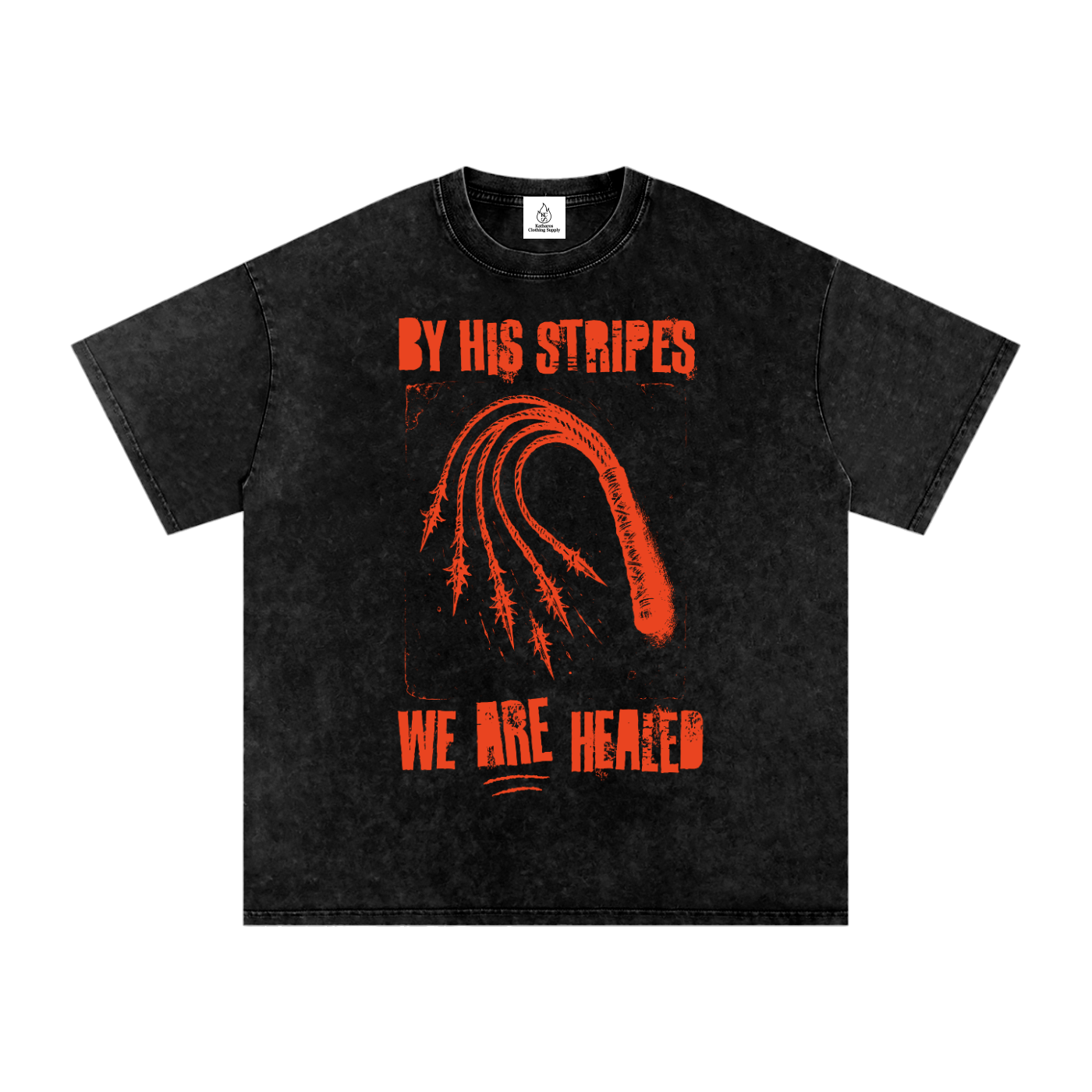 By His Stripes (Snow Washed)  Relaxed Fit T Shirt