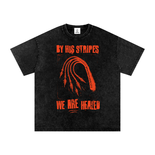 By His Stripes (Snow Washed)  Relaxed Fit T Shirt