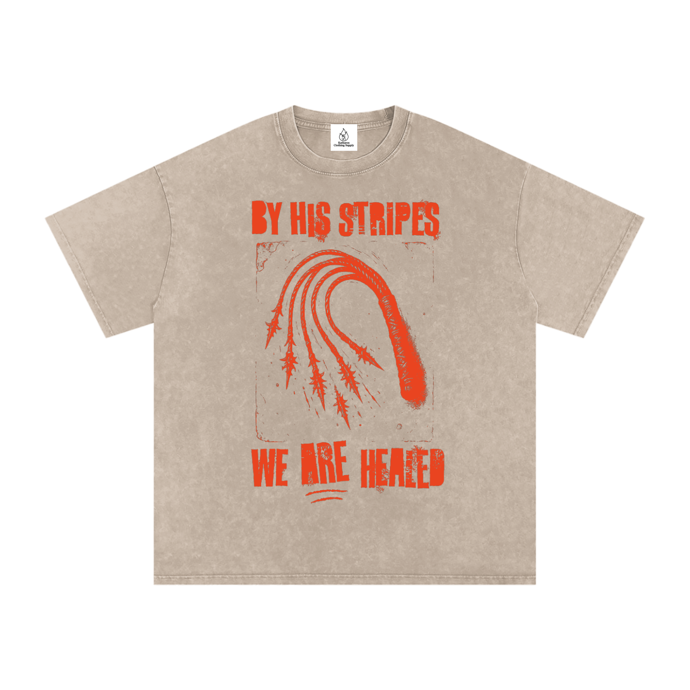 By His Stripes (Snow Washed)  Relaxed Fit T Shirt