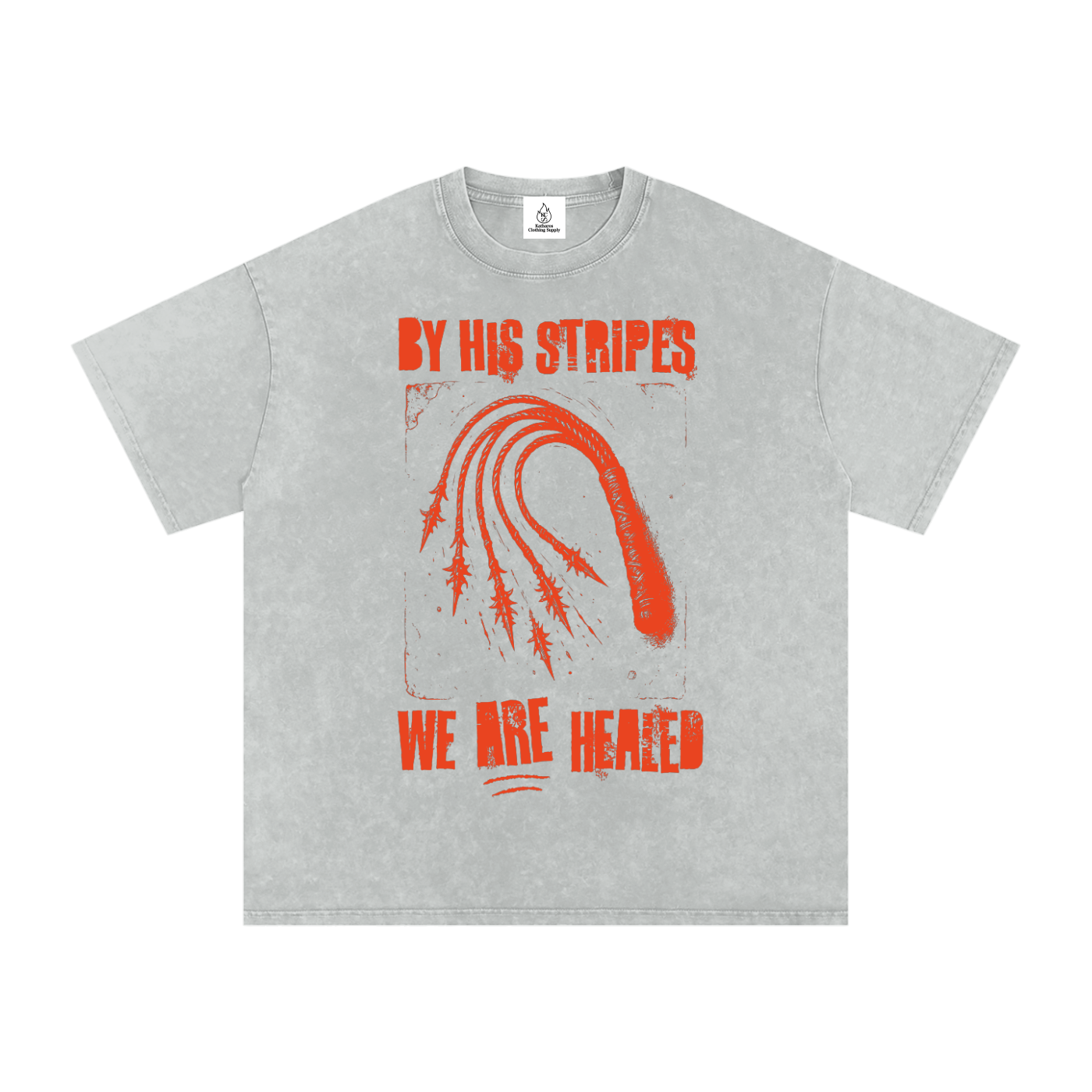 By His Stripes (Snow Washed)  Relaxed Fit T Shirt