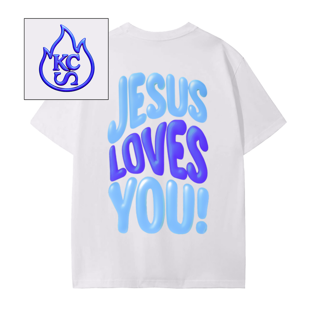 Jesus Loves You (Blue) T Shirt
