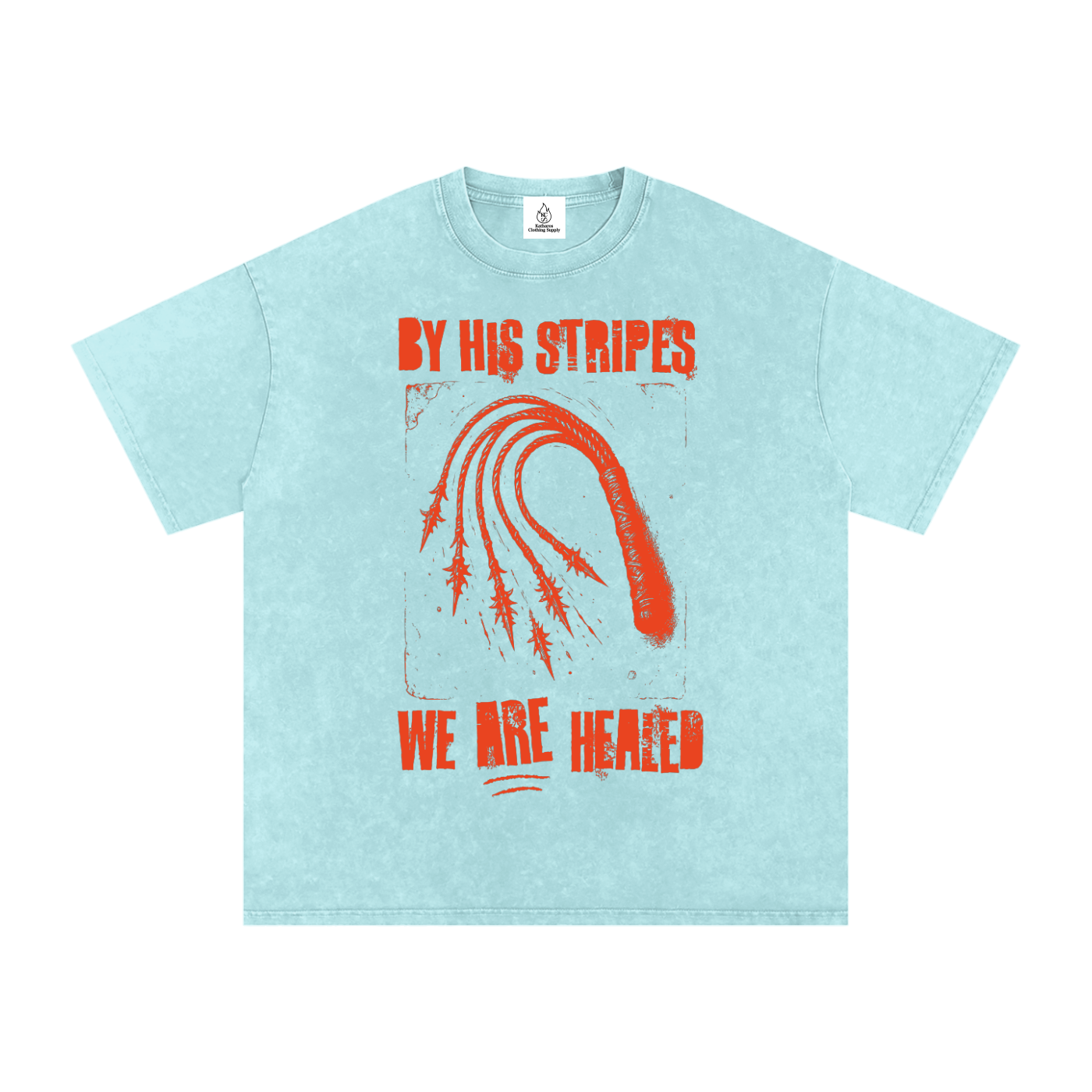 By His Stripes (Snow Washed)  Relaxed Fit T Shirt