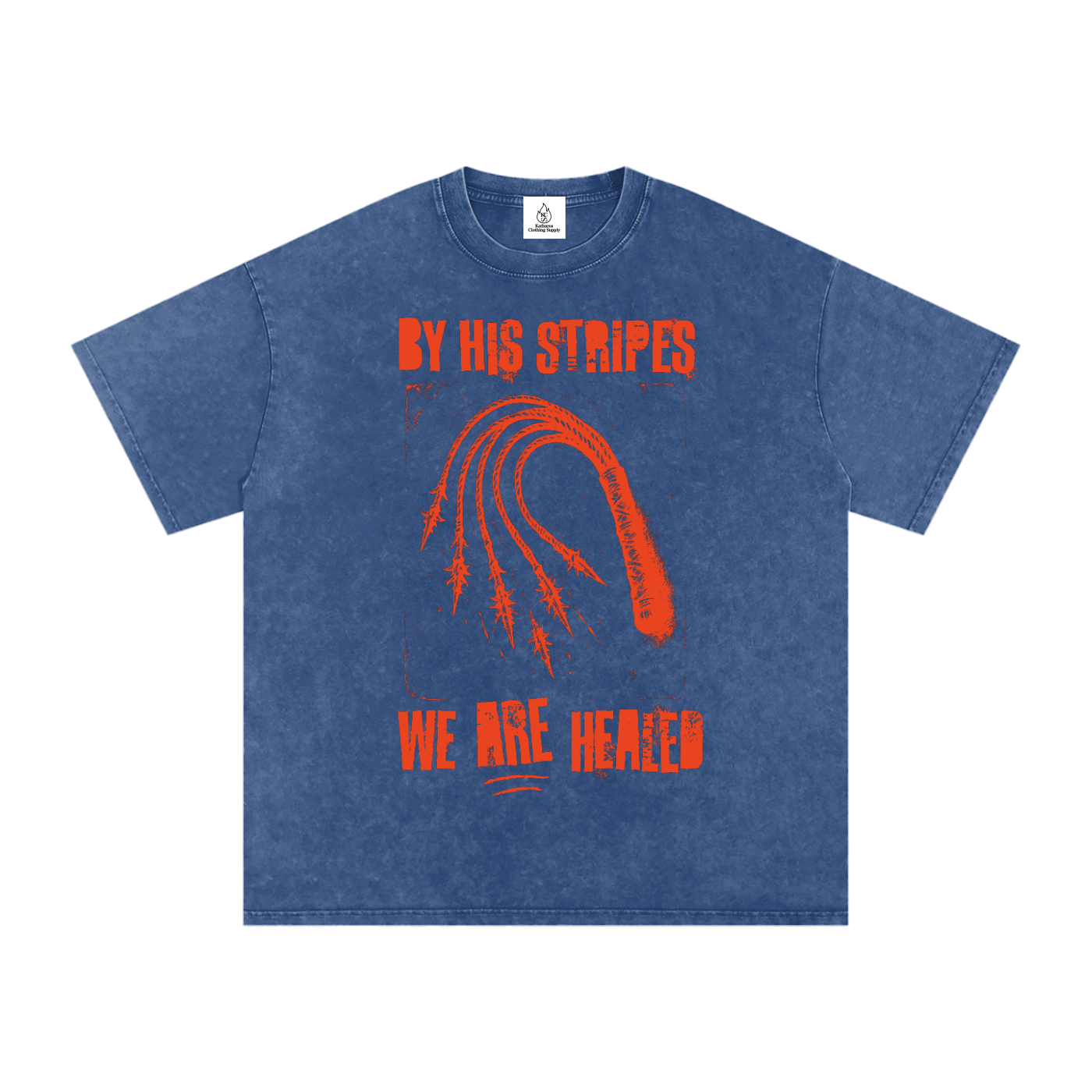 By His Stripes (Snow Washed)  Relaxed Fit T Shirt